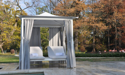 Gazebo in alluminio con tetto a pagoda modello Living