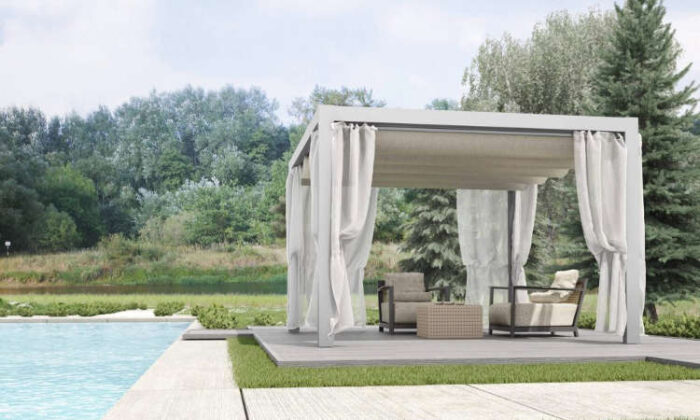 Saki, pergola in alluminio per la protezione solare
