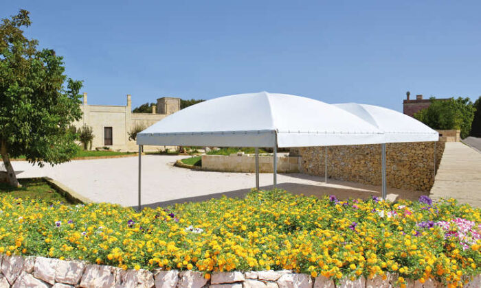Cicogna Gemma, gazebo con copertura in fibre di poliestere