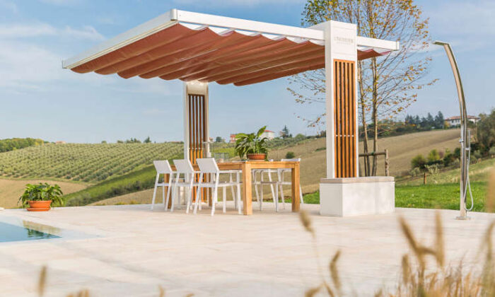 Balance, gazebo moderno con copertura retraibile