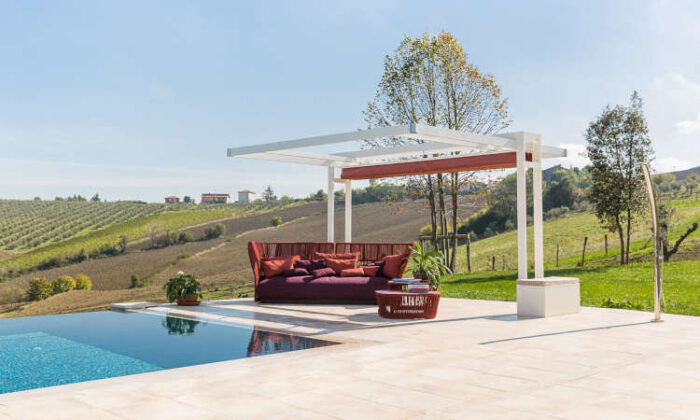 Balance, gazebo moderno con copertura retraibile
