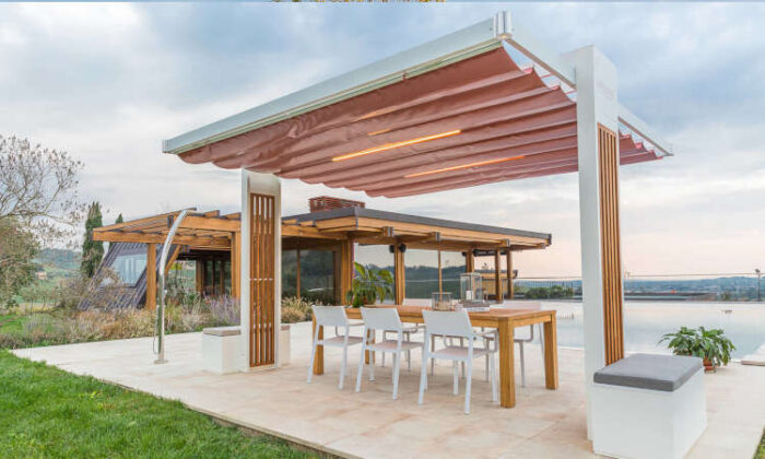 Balance, gazebo moderno con copertura retraibile