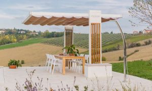Balance, gazebo moderno con copertura retraibile