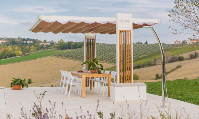 Balance, gazebo moderno con copertura retraibile